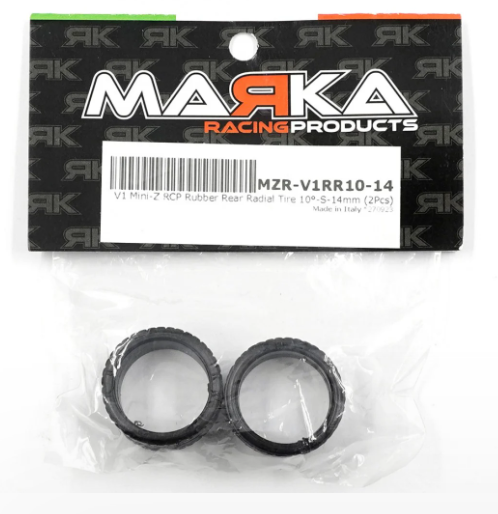 Marka V1 Mini-Z RCP 14mm 10 Degree Rubber Rear Radial Tire Soft